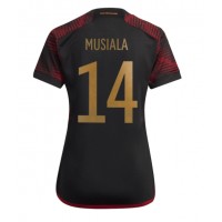 Camisa de Futebol Alemanha Jamal Musiala #14 Equipamento Secundário Mulheres Mundo 2022 Manga Curta